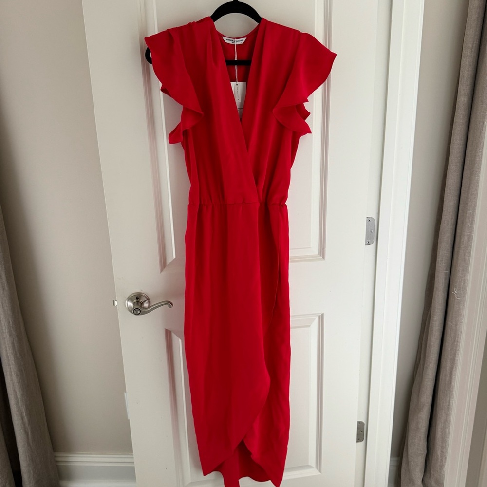 NWT Amanda Uprichard Red Midi Martinique Dress | L - Picture 3 of 11